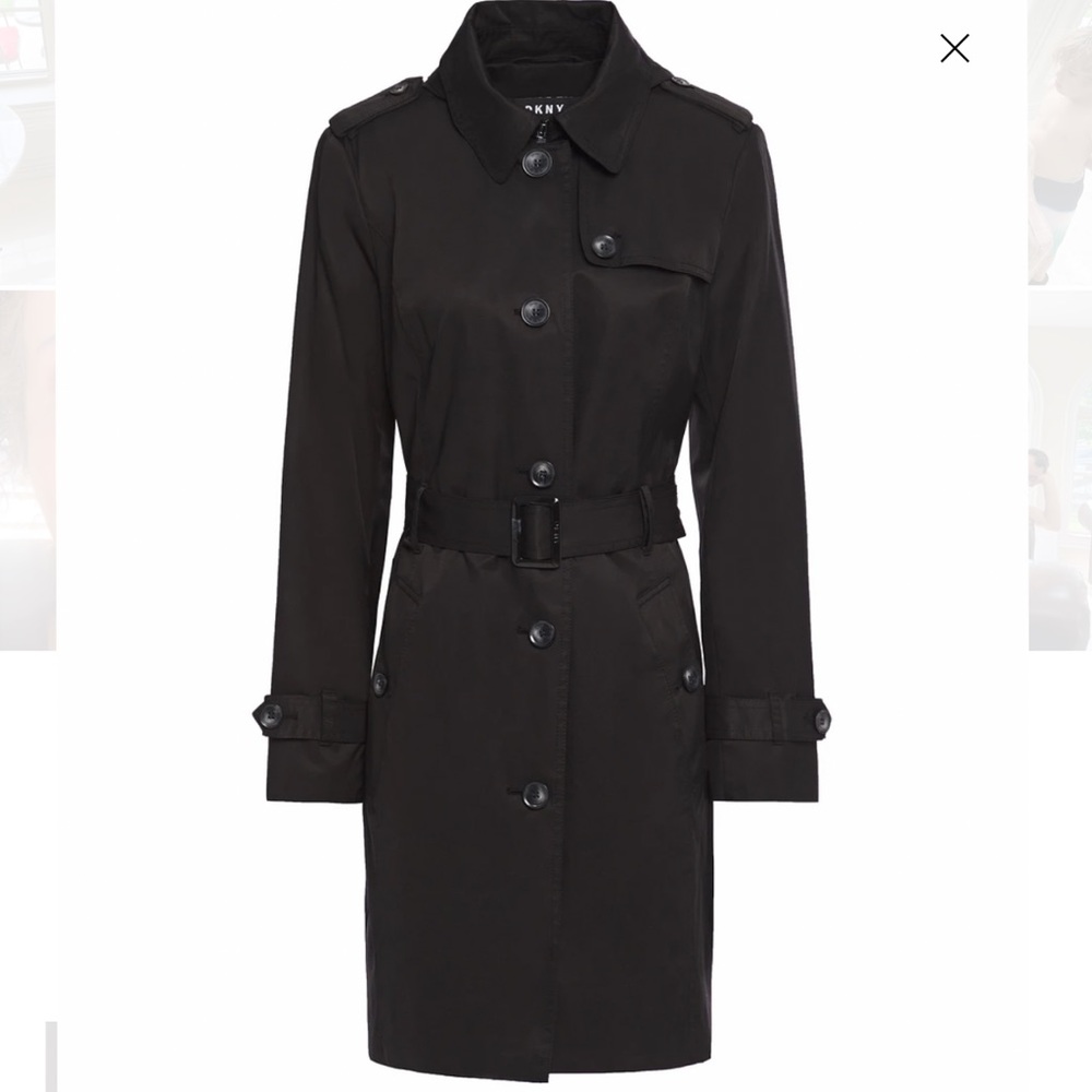 DKNY belted cotton-blend gabardine  trench coat